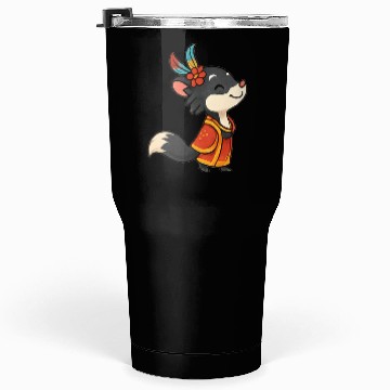 Discover Whimsical Fox Samurai Illustration Tumblers 30 Oz