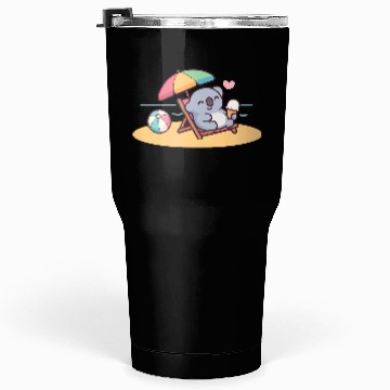 Discover Koala on Beach Relaxation Scene Tumblers 30 Oz