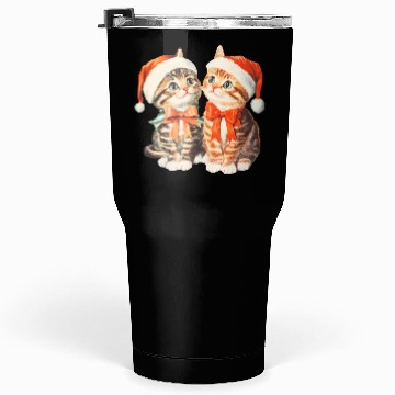 Discover Festive Kittens in Santa Hats Tumblers 30 Oz