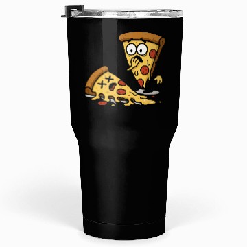 Discover Pizza Slice Cartoon Expression Tumblers 30 Oz