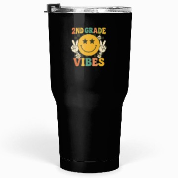 Discover 2nd Grade Vibes Tumblers 30 Oz – Retro Happy Face
