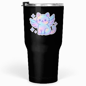 Discover Celestial Winged Cat Illustration Tumblers 30 Oz