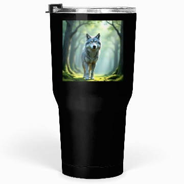 Discover Mystic Forest Wolf Illustration Tumblers 30 Oz