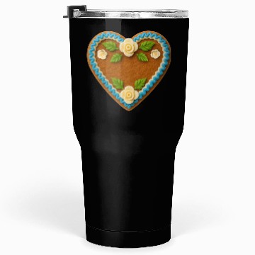 Discover Heart-Shaped Gingerbread Cookie with Floral Icing Tumblers 30 Oz