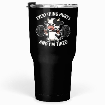 Discover Angry Cow Lifting Weights Humor Tumblers 30 Oz