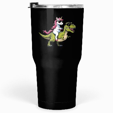 Discover Cool Unicorn Riding T-Rex Dinosaur Tumblers 30 Oz