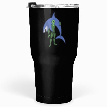 Discover Alien Diver with Shark Funny Sci-Fi Tumblers 30 Oz