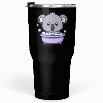 Discover Cute Koala Bear Taking a Bubble Bath Relaxing  Tumblers 30 Oz