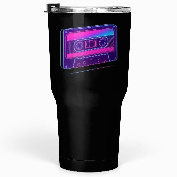 Discover Neon Cassette Tape Retro Design Tumblers 30 Oz