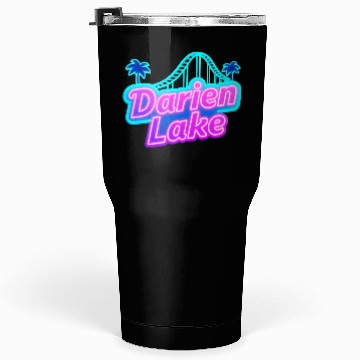 Discover Neon Daren Lake Sign with Roller Coaster and Palms Tumblers 30 Oz