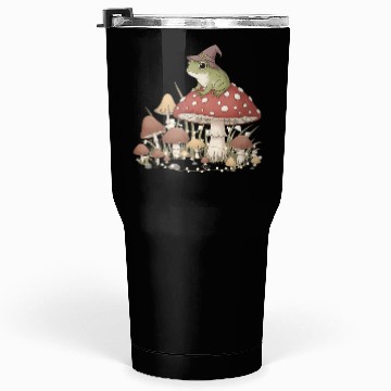 Discover Whimsical Forest Frog in Magic Mushroom Scene Tumblers 30 Oz
