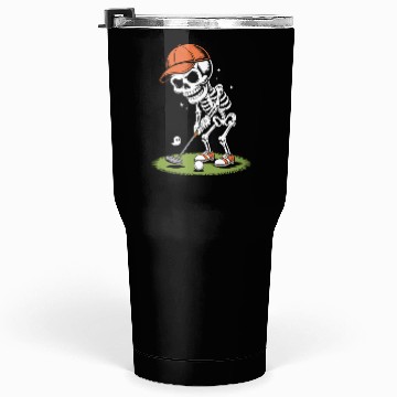 Discover Playful Skeleton Golfer with Cap Tumblers 30 Oz