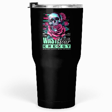 Discover Vivid Skull with Roses Neon Artwork Tumblers 30 Oz