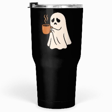 Discover Spooky Ghost with Coffee Mug Design Tumblers 30 Oz