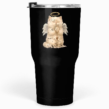 Discover Heavenly Praying Cat with Angel Wings Tumblers 30 Oz
