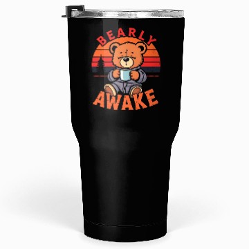 Discover Bearly Awake with Coffee Illustration Tumblers 30 Oz