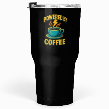 Discover Powered by Coffee Illustration Tumblers 30 Oz