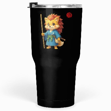 Discover Samurai Hedgehog Anime Character Kanji Art Tumblers 30 Oz