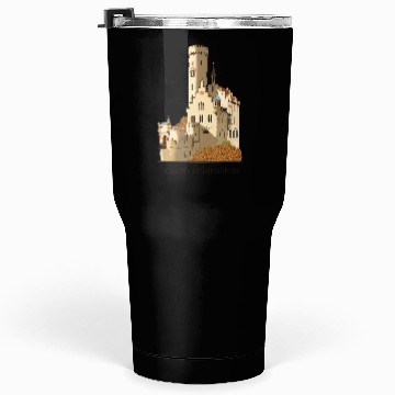 Discover Lichtenstein Castle, hand-drawn. Germany Tumblers 30 Oz