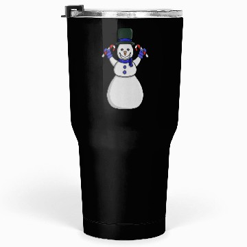 Discover Festive Snowman with Candy Cane and Gloves Tumblers 30 Oz