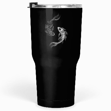 Discover Ethereal Black & White Koi Fish Yin Yang Design Tumblers 30 Oz