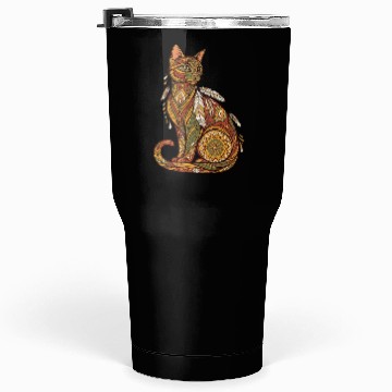 Discover Boho Cat – Mandala Tribal Feather Design Tumblers 30 Oz