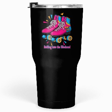 Discover 80s Vibe Roller Skates Retro Style Tumblers 30 Oz