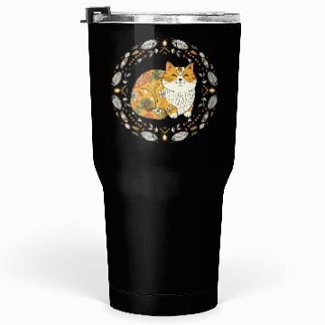 Discover Boho Cat – Warm Feathered Circle Design Tumblers 30 Oz