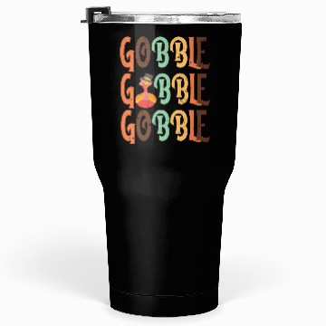 Discover Festive Turkey and Gobble Text Pattern Tumblers 30 Oz