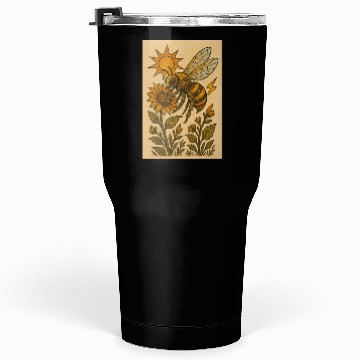 Discover Sun and Bee Botanical Illustration Tumblers 30 Oz