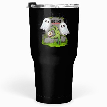 Discover Spooky Graveyard with Ghosts and Eye Tumblers 30 Oz