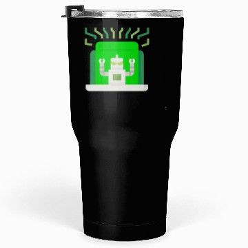 Discover Retro Digital Robot with Glitch Effect Tumblers 30 Oz