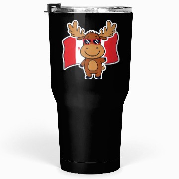 Discover Playful Moose with Canadian Flag Tumblers 30 Oz