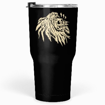 Discover Wild Skull Lion Tattoo Design Tumblers 30 Oz