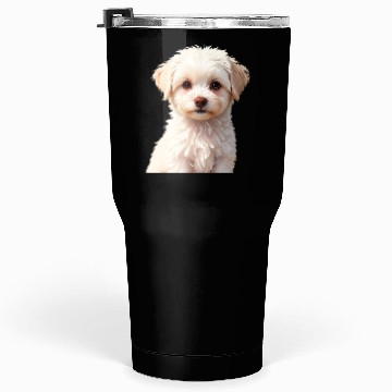 Discover Adorable White Puppy Portrait Design Tumblers 30 Oz