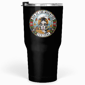 Discover Vibrant Día de los Muertos Skull Tumblers 30 Oz