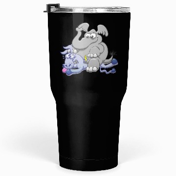 Discover Elephant Sitting on Donkey and Squashing it Tumblers 30 Oz