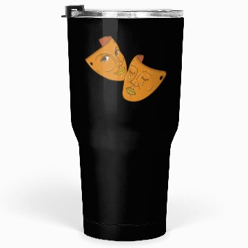 Discover Theater Mask Comedy and Tragedy Mono Line Tumblers 30 Oz