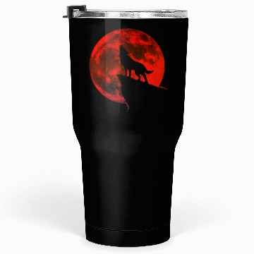 Discover Howling wolf full blood moon space galaxy gift dog Tumblers 30 Oz
