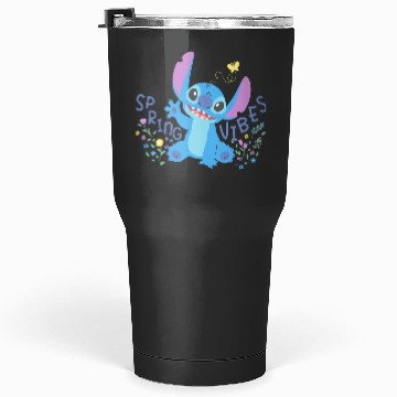 Discover Disney Stitch with Flowers Butterfly Easter Spring Vibes Tumblers 30 oz