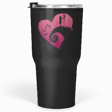 Discover Disneys nightmare bee christmas jack and sally Hearts Tumblers 30 oz