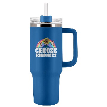 Discover Positive Sunflower Rainbow Peace Butterfly Choose Kindness 1 Tumblers 40 oz With Handle