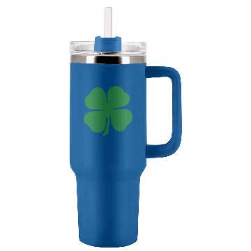 Discover Green 4 Leaf Clover Solid Tumblers 40 oz With Handle