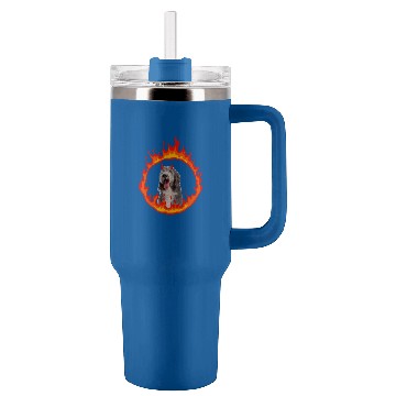 Discover Devil Dog Bearded Collie 2 Zip Tumblers 40 oz With Handle