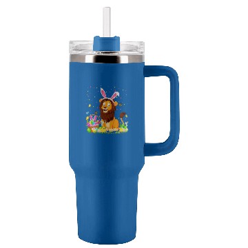 Discover Lion Gift Easter Lion Bunny Egg Hunting Lion Easter Sunday Tumblers 40 oz With Handle
