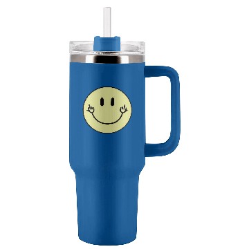 Discover Cartoon Middle Finger Tumblers 40 oz With Handle Smiley Face Middle Finger Design!