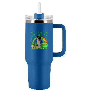 Discover Border Collie Pet Two Gnomes And Border Collie Patricks Day Hat Shamrocks Baseball Tees Tumblers 40 oz With Handle