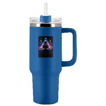 Discover Astronaut In Lotus Pose Holding Space Objects Baseball Tees Tumblers 40 oz With Handle