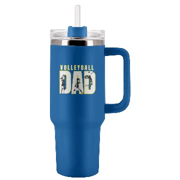 Discover Sport Volleyball Dad Black and Gold Tumblers 40 oz With Handle