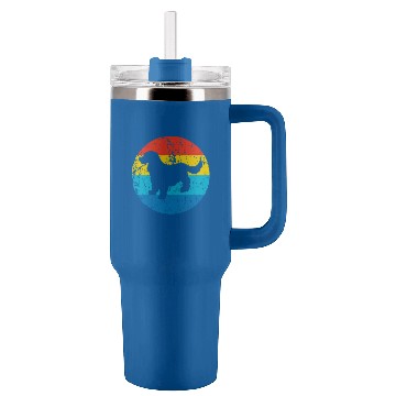 Discover Cocker Spaniel Pet Breed Silhouette Retro 1970s Circle 1 Tumblers 40 oz With Handle
